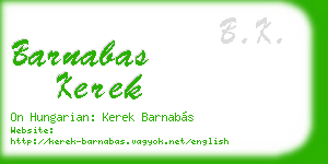 barnabas kerek business card